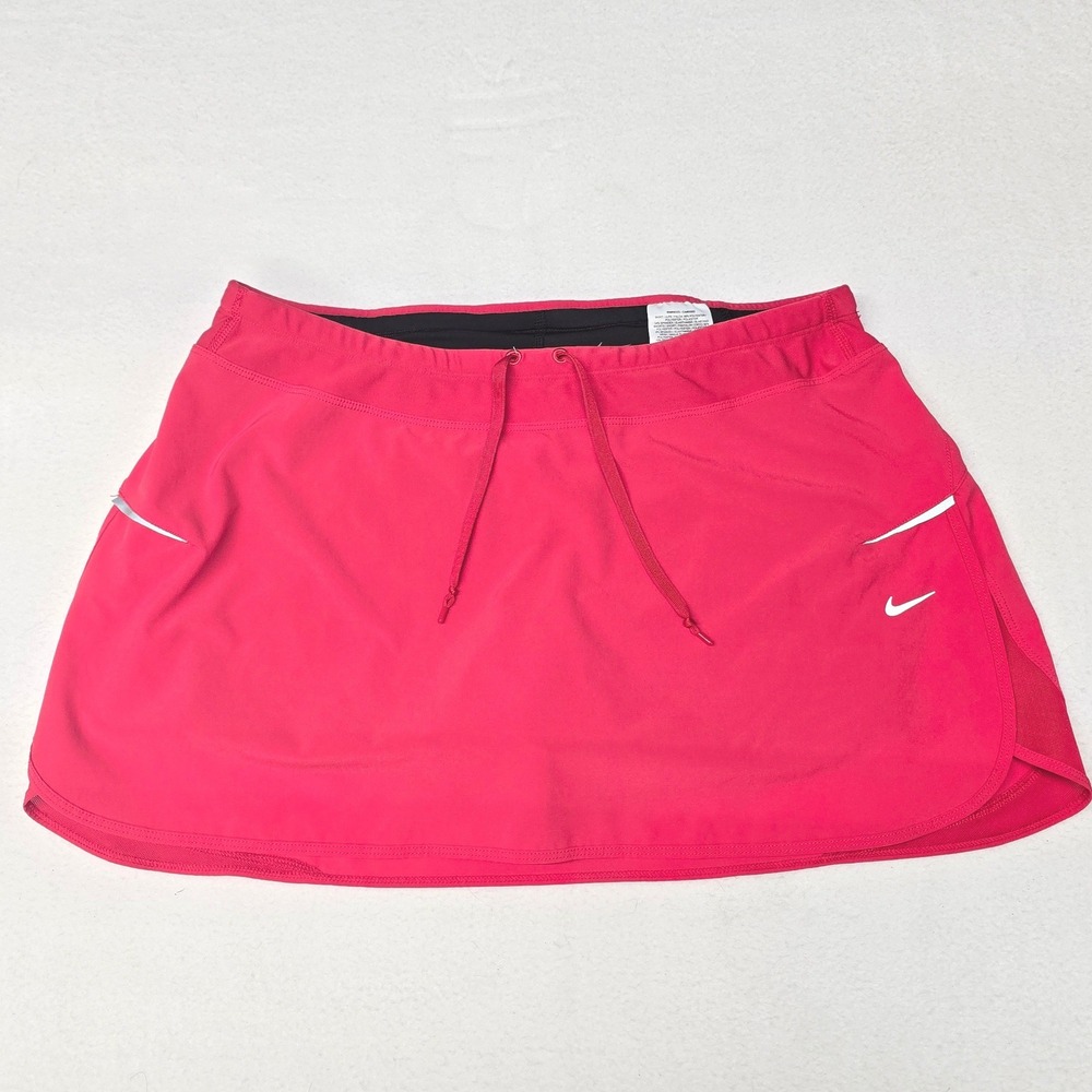 Nike Dri-FIT Womens Pink Running Skort Athletic Tennis Skirt Built-in Shorts L